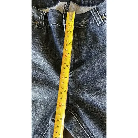 Baccini Women’s Jeans 8P Petite Distressed Embroidered Floral Boho Denim Cuffed - Picture 13 of 16